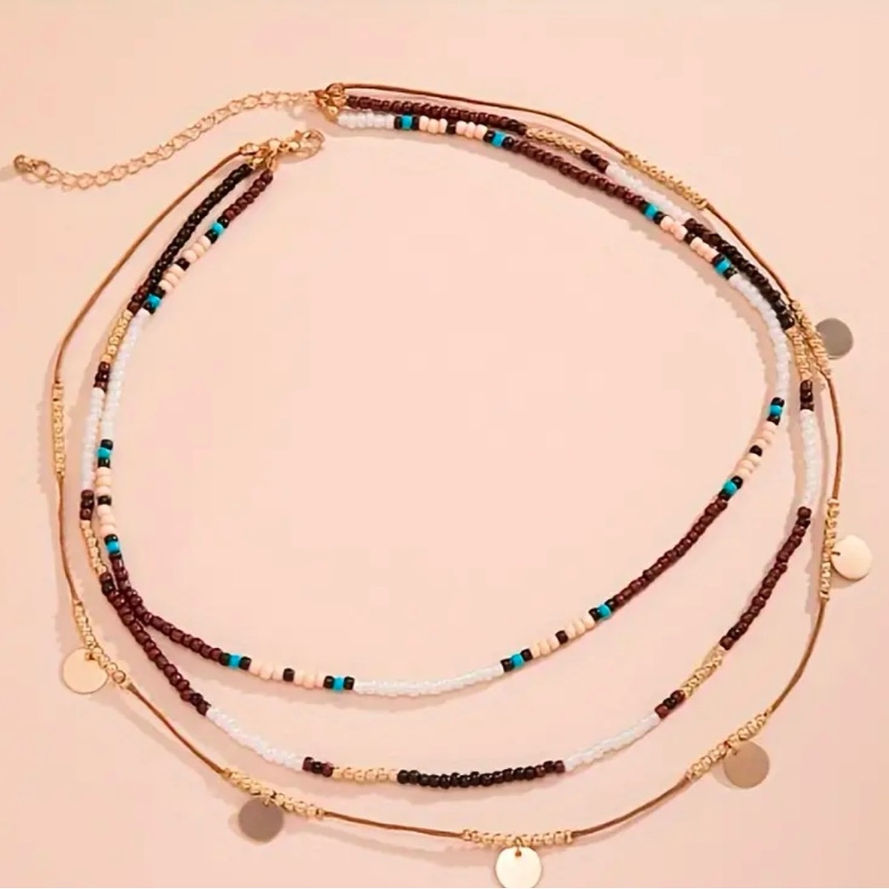 ⭐️BOUTIQUE DESIGNER TRIPLE STRAND NECKLACE⭐️NEW ADDITION - Picture 2 of 4